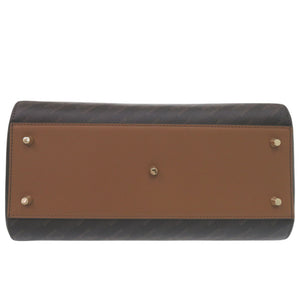 新品同様 フルラ 2WAY Varsity Stayle ヴァーシティ ハンドバッグ ショルダーバッグ ボストンバッグ PVC ブラウン 0600【中古】FURLA