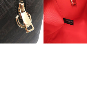 新品同様 フルラ 2WAY Varsity Stayle ヴァーシティ ハンドバッグ ショルダーバッグ ボストンバッグ PVC ブラウン 0600【中古】FURLA