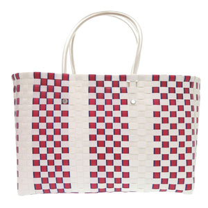 美品 マルニ バスケットバッグ ポリプロピレン レッド/ホワイト トートバッグ 赤 白 0607【中古】MARNI
