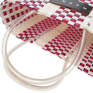 美品 マルニ バスケットバッグ ポリプロピレン レッド/ホワイト トートバッグ 赤 白 0607【中古】MARNI