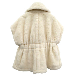 新品同様 マックスマーラ テディベア ケープ 23473607336 SM ポンチョ アルパカ ホワイト 0618【中古】MAX MARA