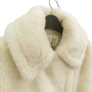 新品同様 マックスマーラ テディベア ケープ 23473607336 SM ポンチョ アルパカ ホワイト 0618【中古】MAX MARA