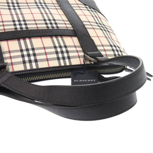 新品同様 バーバリー ミニボストンバッグ ハンドバッグ キャンバス レザー ノバチェック 0622【中古】BURBERRY