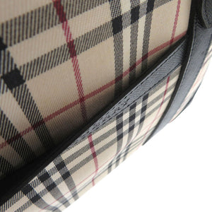 新品同様 バーバリー ミニボストンバッグ ハンドバッグ キャンバス レザー ノバチェック 0622【中古】BURBERRY