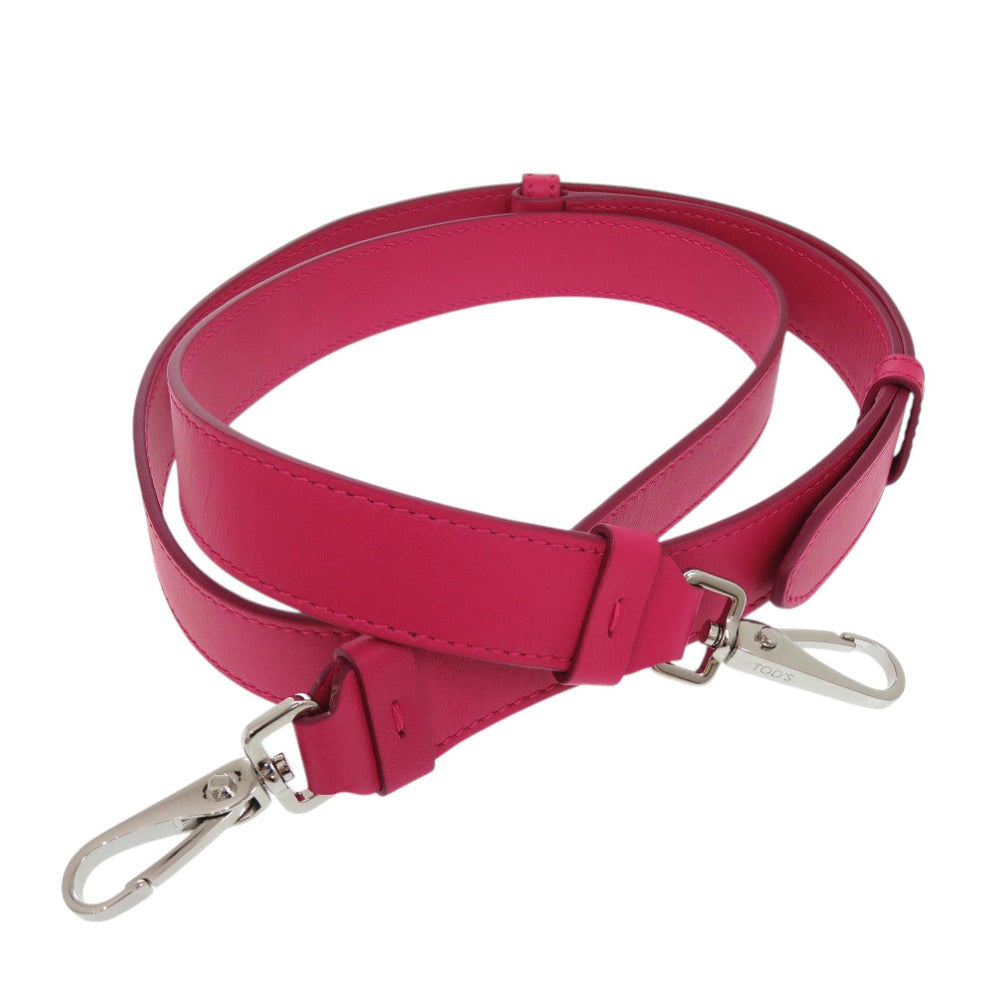 新品同様 トッズ レザー ピンク シルバー ショルダーストラップ 0624【中古】TOD’S