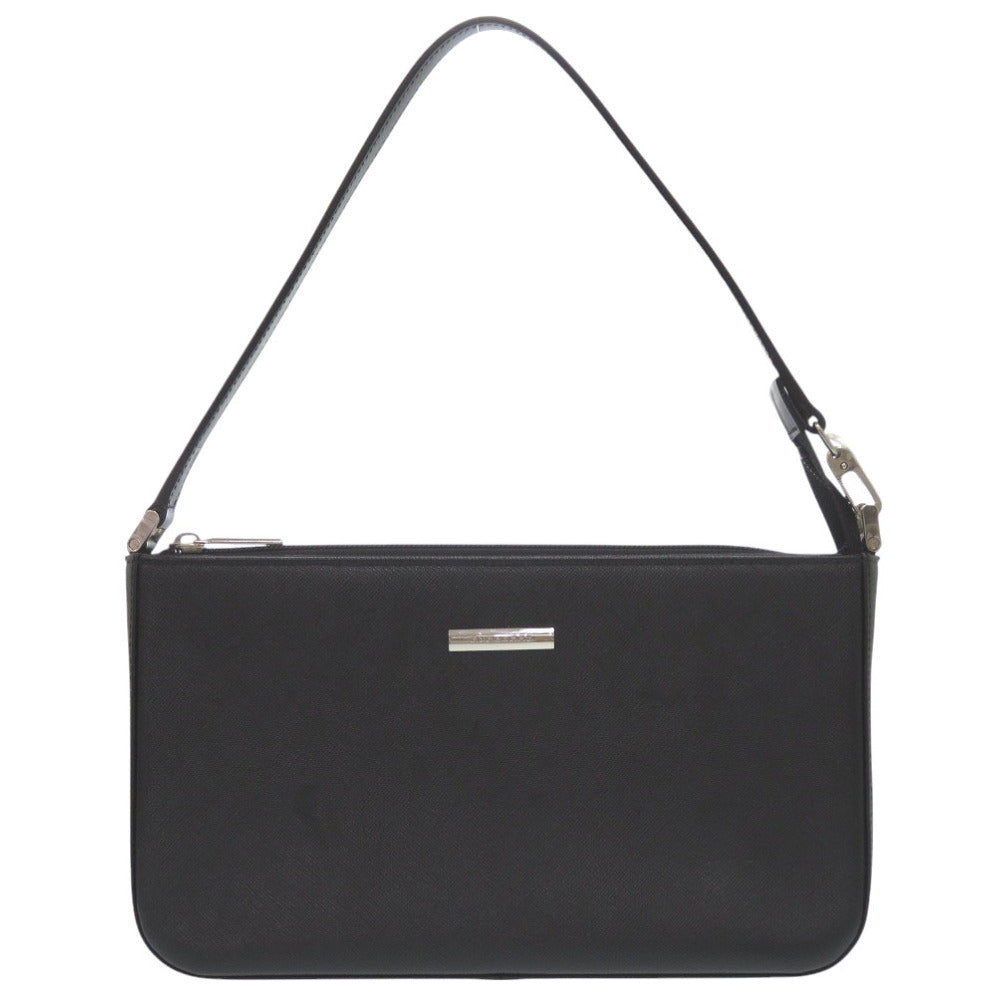 美品 バーバリー レザー ブラック ショルダーバッグ 黒 0633【中古】BURBERRY