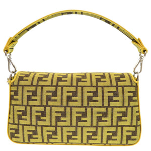 新品同様 フェンディ × フラグメント バゲット 8BR600 キャンバス イエロー 2WAY ハンドバッグ ショルダーバッグ 0664【中古】FENDI