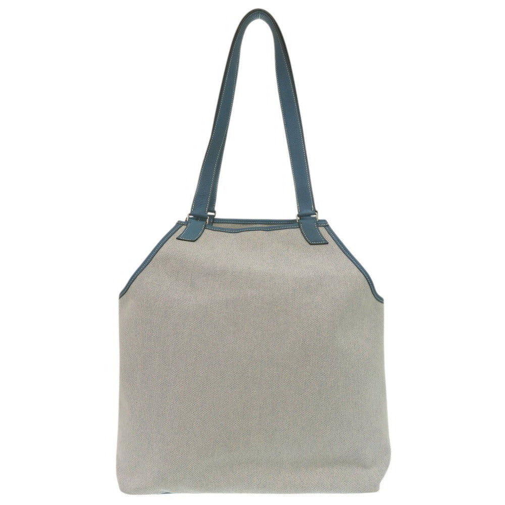 美品 エルメス ジャルディニエ トートバッグ トワルアッシュ レザー ブルージーン 0684【中古】HERME