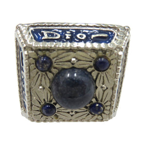 美品 クリスチャンディオール ラピスラズリ ヴィンテージ リング 指輪 天然石 金属 約12号 ユニセックス ブルー 0709【中古】Christian Dior