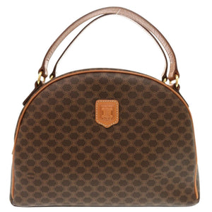 美品 セリーヌ マカダム PVC レザー ブラウン ハンドバッグ 0710【中古】CELINE