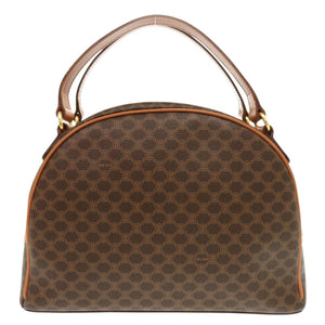 美品 セリーヌ マカダム PVC レザー ブラウン ハンドバッグ 0710【中古】CELINE