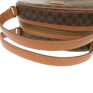 美品 セリーヌ マカダム PVC レザー ブラウン ハンドバッグ 0710【中古】CELINE