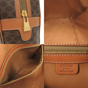 美品 セリーヌ マカダム PVC レザー ブラウン ハンドバッグ 0710【中古】CELINE