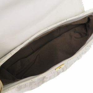 美品 フェンディ ズッカ ワンショルダー 8BR445 ハンドバッグ レザー ホワイト 0711【中古】FENDI