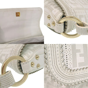 美品 フェンディ ズッカ ワンショルダー 8BR445 ハンドバッグ レザー ホワイト 0711【中古】FENDI