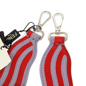 未使用品 フェンディ ストラップ ユー スウェード レザー レッド系 パープル系 ショルダーストラップ 0712【中古】FENDI