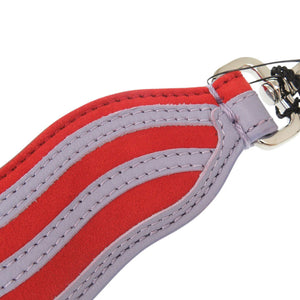 未使用品 フェンディ ストラップ ユー スウェード レザー レッド系 パープル系 ショルダーストラップ 0712【中古】FENDI