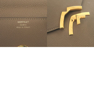 美品 モワナ ギャビー レザー グレージュ 2wayハンドバッグ ブラウン 0721【中古】MOYNAT