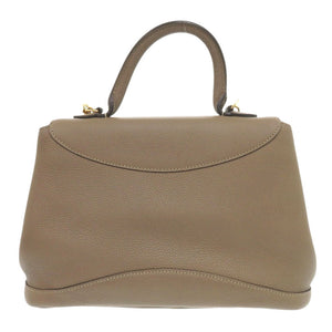 美品 モワナ ギャビー レザー グレージュ 2wayハンドバッグ ブラウン 0721【中古】MOYNAT