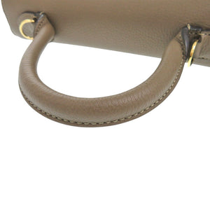 美品 モワナ ギャビー レザー グレージュ 2wayハンドバッグ ブラウン 0721【中古】MOYNAT