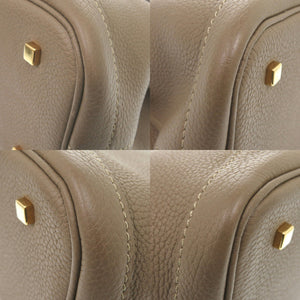 美品 モワナ ギャビー レザー グレージュ 2wayハンドバッグ ブラウン 0721【中古】MOYNAT