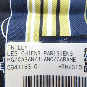 新品同様 エルメス ツイリー パリジャンの犬 H064116S 01 シルク カバン ホワイト キャメル スカーフ 0724【中古】HERMES