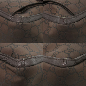 美品 グッチ アビーライン 268639 GGナイロン ブラウン トートバッグ 茶 0752【中古】GUCCI