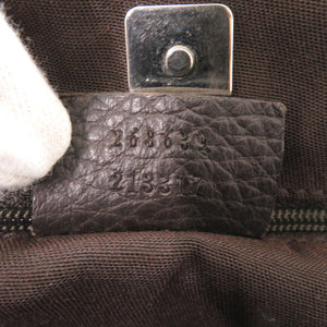 美品 グッチ アビーライン 268639 GGナイロン ブラウン トートバッグ 茶 0752【中古】GUCCI