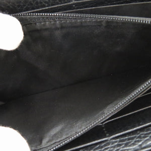 未使用 グッチ ラウンドファスナー GGマーモント 456117 レザー ブラック 長財布 黒 0760【中古】GUCCI