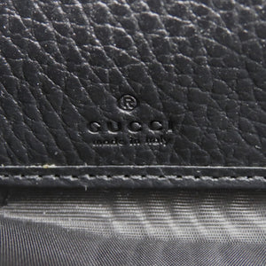 未使用 グッチ ラウンドファスナー GGマーモント 456117 レザー ブラック 長財布 黒 0760【中古】GUCCI