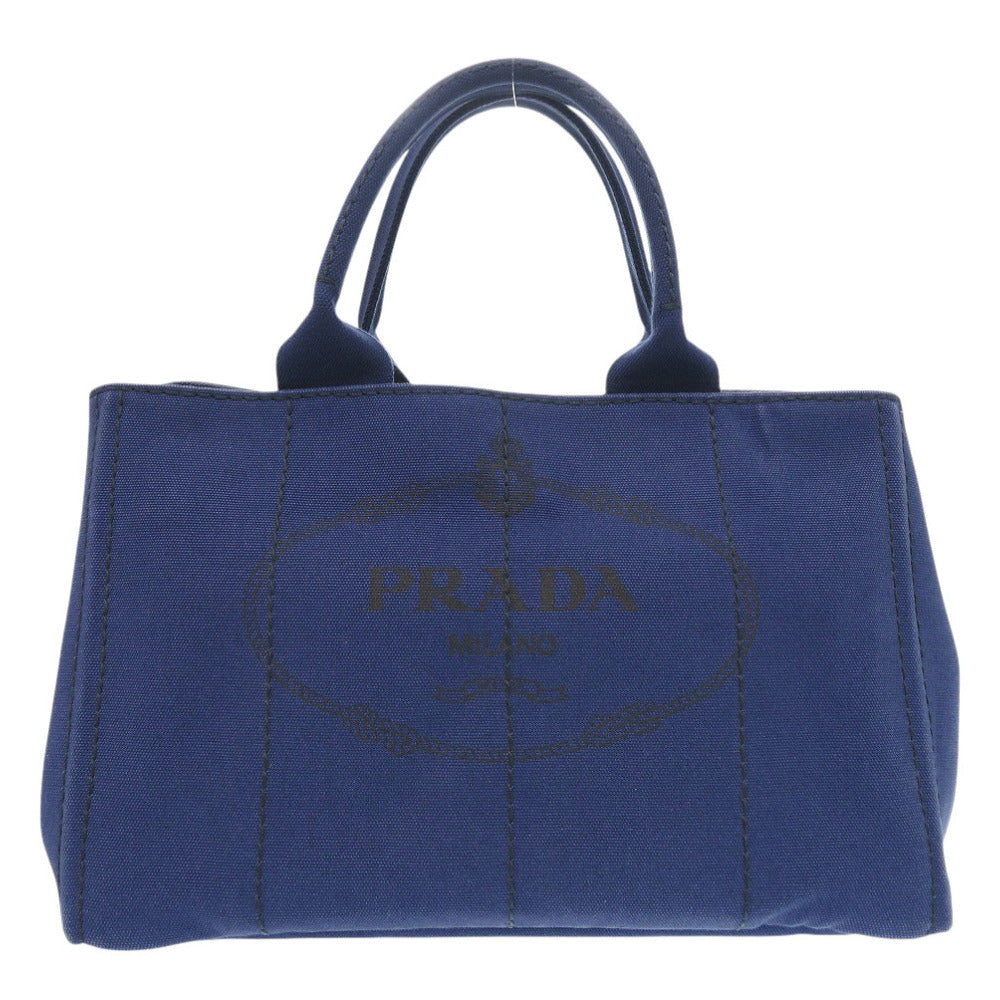 プラダ カナパ トート キャンバス ブルー ハンドバッグ 青 0776【中古】PRADA