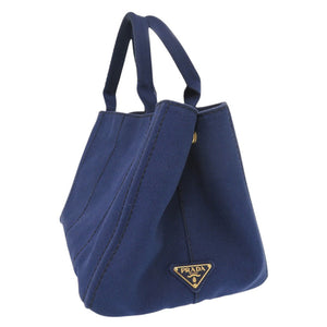 プラダ カナパ トート キャンバス ブルー ハンドバッグ 青 0776【中古】PRADA
