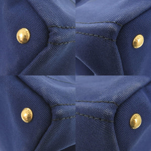 プラダ カナパ トート キャンバス ブルー ハンドバッグ 青 0776【中古】PRADA