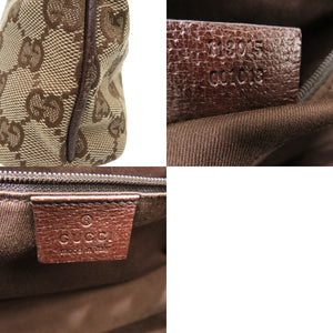 美品 グッチ GGキャンバス ハンドバッグ ショルダーバッグ 肩掛け 113015 レザー ベージュ 0793【中古】GUCCI