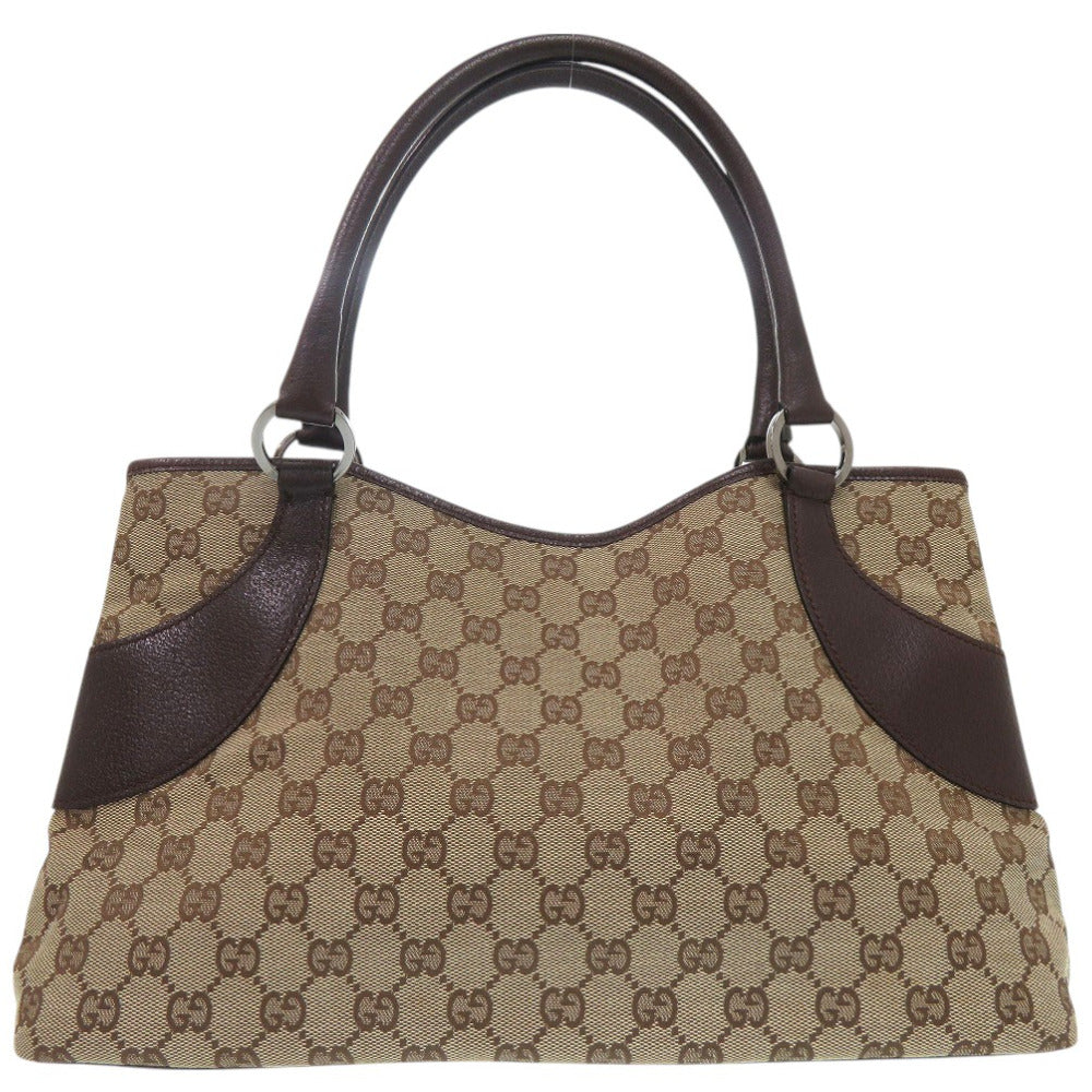 美品 グッチ GGキャンバス ハンドバッグ ショルダーバッグ 肩掛け 113015 レザー ベージュ 0793【中古】GUCCI