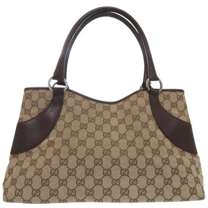 美品 グッチ GGキャンバス ハンドバッグ ショルダーバッグ 肩掛け 113015 レザー ベージュ 0793【中古】GUCCI