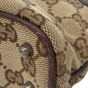 美品 グッチ GGキャンバス ハンドバッグ ショルダーバッグ 肩掛け 113015 レザー ベージュ 0793【中古】GUCCI