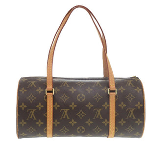 美品 ルイ ヴィトン パピヨン30 ポーチ付 モノグラム M51385 キャンバス ブラウン ハンドバッグ LV 0816【中古】LOUIS VUITTON