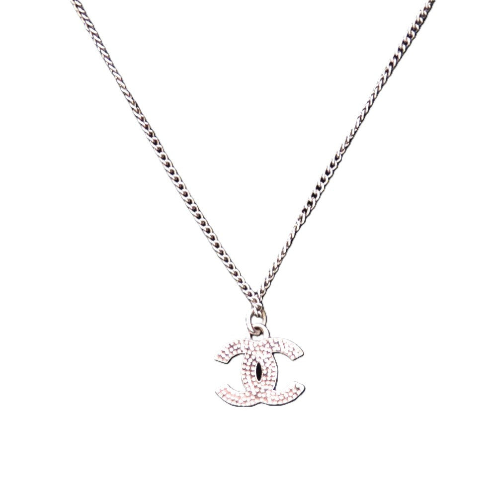 美品 シャネル ココマーク A28942 メタル ラインストーン シルバー 0834 ネックレス【中古】CHANEL