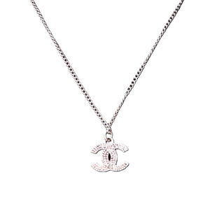 美品 シャネル ココマーク A28942 メタル ラインストーン シルバー 0834 ネックレス【中古】CHANEL