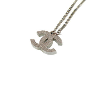 美品 シャネル ココマーク A28942 メタル ラインストーン シルバー 0834 ネックレス【中古】CHANEL