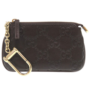 美品 グッチ グッチシマ 233183 レザー ブラウン コインケース 財布 茶0840【中古】GUCCI