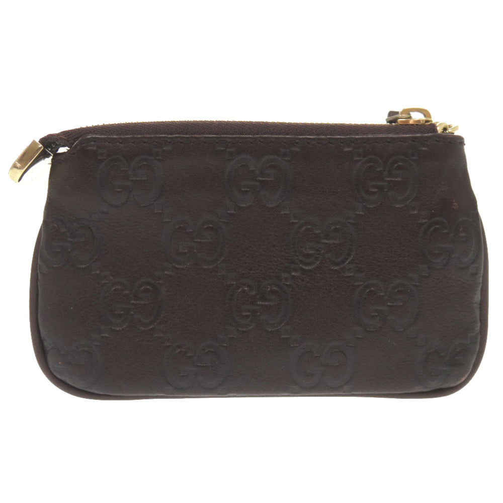 美品 グッチ グッチシマ 233183 レザー ブラウン コインケース 財布 茶0840【中古】GUCCI