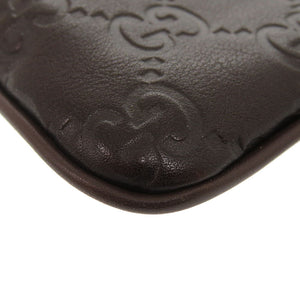 美品 グッチ グッチシマ 233183 レザー ブラウン コインケース 財布 茶0840【中古】GUCCI