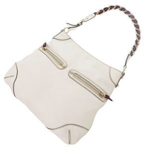 グッチ シェリーライン 154392 レザー ホワイト ワンショルダーバッグ ショルダーバッグ 白 0852【中古】GUCCI