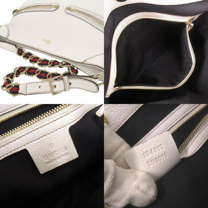 グッチ シェリーライン 154392 レザー ホワイト ワンショルダーバッグ ショルダーバッグ 白 0852【中古】GUCCI