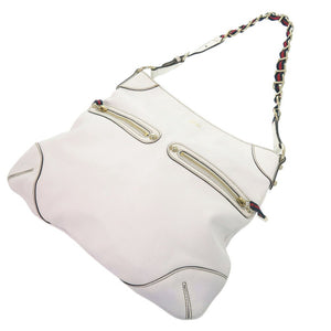 グッチ シェリーライン チェーンショルダーバッグ 154392 レザー ホワイト 0852【中古】GUCCI
