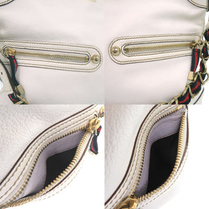 グッチ シェリーライン チェーンショルダーバッグ 154392 レザー ホワイト 0852【中古】GUCCI