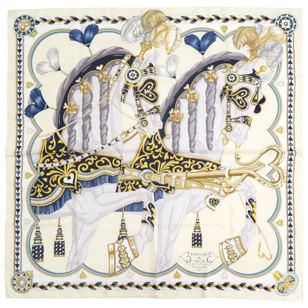 新品同様 エルメス カレ90 アルネ ドゥ クール シルク マルチカラー スカーフ 0873【中古】HERMES