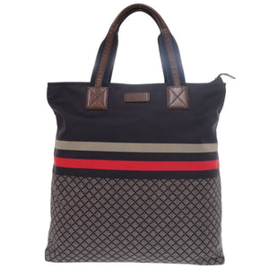 美品 グッチ ディアマンテ 268112 ナイロン レザー ネイビー トートバッグ 0882【中古】GUCCI